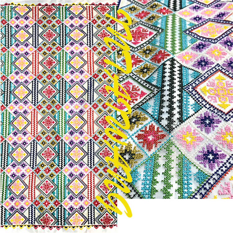 Embroidered Fabric Cross Stitch Women's Polyester for Women's Wear Who 2